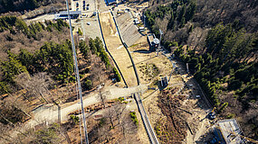 Die Baustelle am Mühlenkopfliner Anfang März 2026.