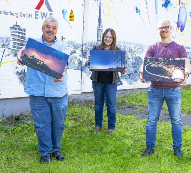 Plätze 1 bis 3 des EWF-Fotowettbewerbs 2019/2020 (von links): Heinrich Kowalski (2. Platz), Karin Döling (1. Platz) und Andre Jannermann (3. Platz)